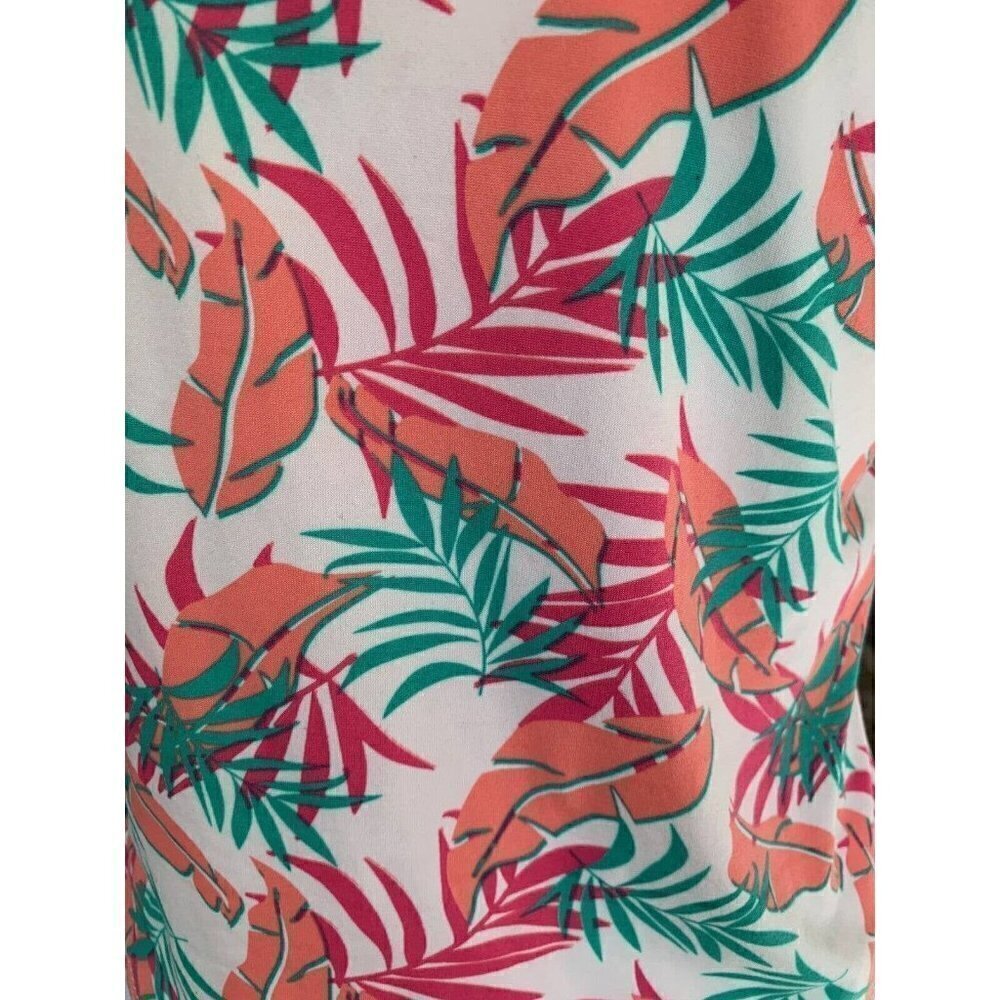 Poof New York Womens Top Size Medium Multicolor Palm Leaves Spaghetti Straps NWT - Picture 5 of 12